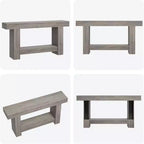 Console de ferme de 63 pouces, table d'entrée à 2 niveaux avec base en forme de H, table d'entrée étroite, longue table de canapé, table d'appoint de couloir pour salon