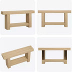 Console de ferme de 63 pouces, table d'entrée à 2 niveaux avec base en forme de H, table d'entrée étroite, longue table de canapé, table d'appoint de couloir pour salon