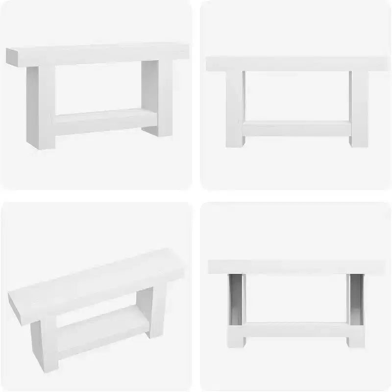 Console de ferme de 63 pouces, table d'entrée à 2 niveaux avec base en forme de H, table d'entrée étroite, longue table de canapé, table d'appoint de couloir pour salon
