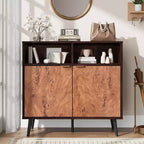 Meuble de rangement pour cuisine avec portes de grange, buffet rustique en bois de 80 cm avec compartiments ouverts pour entrée, salon