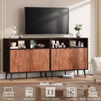 Meuble de rangement pour cuisine avec portes de grange, buffet rustique en bois de 80 cm avec compartiments ouverts pour entrée, salon