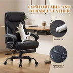 Chaise de bureau COZONY grande taille, capacité 225 kg, accoudoirs réglables et inclinaison, chaise d'ordinateur de direction ergonomique