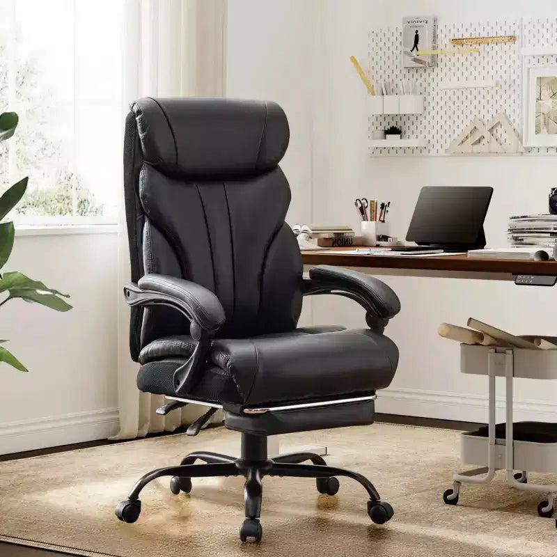 Chaise de bureau COZONY grande taille, capacité 225 kg, accoudoirs réglables et inclinaison, chaise d'ordinateur de direction ergonomique