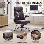 Chaise de bureau COZONY grande taille, capacité 225 kg, accoudoirs réglables et inclinaison, chaise d'ordinateur de direction ergonomique