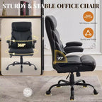 Chaise de bureau COZONY grande taille, capacité 225 kg, accoudoirs réglables et inclinaison, chaise d'ordinateur de direction ergonomique