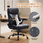 Chaise de bureau COZONY grande taille, capacité 225 kg, accoudoirs réglables et inclinaison, chaise d'ordinateur de direction ergonomique