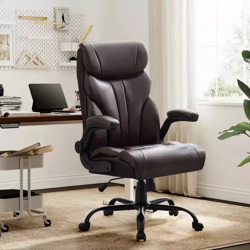 Chaise de bureau COZONY grande taille, capacité 225 kg, accoudoirs réglables et inclinaison, chaise d'ordinateur de direction ergonomique