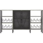 Meuble bar à vin 55", armoire à liqueurs moderne avec porte grillagée et casier à vin, buffet de cuisine pour salon, cuisine, entrée