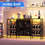 Meuble bar à vin 55", armoire à liqueurs moderne avec porte grillagée et casier à vin, buffet de cuisine pour salon, cuisine, entrée