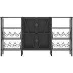 Meuble bar à vin 55", armoire à liqueurs moderne avec porte grillagée et casier à vin, buffet de cuisine pour salon, cuisine, entrée