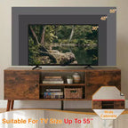 Meuble TV Bestmassage pour téléviseur à écran plat de 55 pouces, console média en bois robuste avec étagère réglable