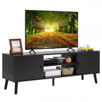 Bestmassage TV Stand for 55 Inch Flat Screen TV, Heavy Duty Wooden Media Console with Adjustable Shelf