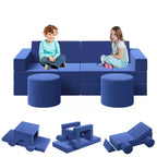 13PCS Kids Modular Play Couch, Climbing and Crawl Foam Play Set, Washable Velvet Sectional Sofa, Convertible Floor Chair for Living Room