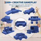 Canapé de jeu modulaire 13 pièces pour enfants, ensemble de jeu en mousse à grimper et ramper, canapé sectionnel en velours lavable, chaise de sol convertible pour salon