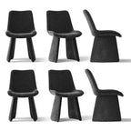 Lot de 6 chaises de salle à manger modernes entièrement rembourrées avec silhouette sculpturale, chaises d'appoint sans accoudoirs rembourrées douces pour salle à manger ou cuisine-Panipeachy