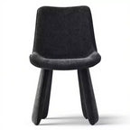Lot de 6 chaises de salle à manger modernes entièrement rembourrées avec silhouette sculpturale, chaises d'appoint sans accoudoirs rembourrées douces pour salle à manger ou cuisine-Panipeachy