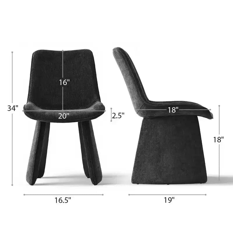 Lot de 6 chaises de salle à manger modernes entièrement rembourrées avec silhouette sculpturale, chaises d'appoint sans accoudoirs rembourrées douces pour salle à manger ou cuisine-Panipeachy