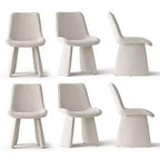 Lot de 6 chaises de salle à manger modernes entièrement rembourrées avec silhouette sculpturale, chaises d'appoint sans accoudoirs rembourrées douces pour salle à manger ou cuisine-Panipeachy