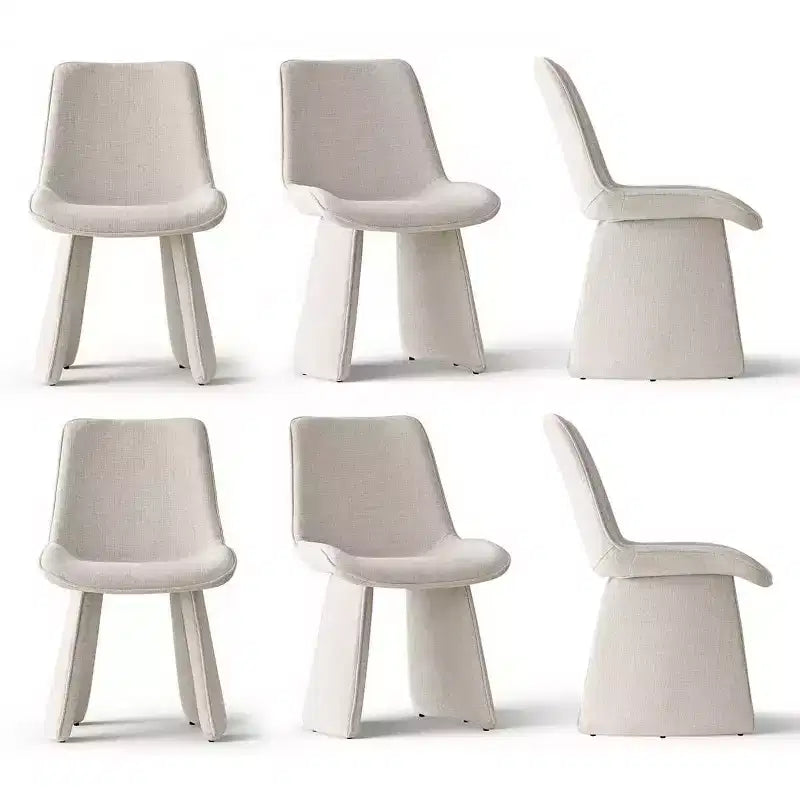 Lot de 6 chaises de salle à manger modernes entièrement rembourrées avec silhouette sculpturale, chaises d'appoint sans accoudoirs rembourrées douces pour salle à manger ou cuisine-Panipeachy