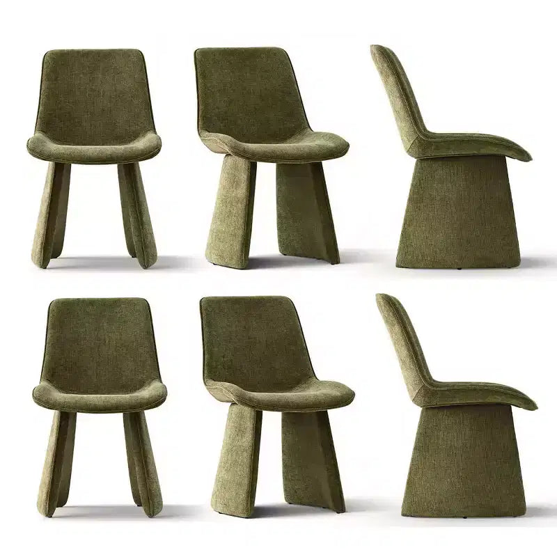 Lot de 6 chaises de salle à manger modernes entièrement rembourrées avec silhouette sculpturale, chaises d'appoint sans accoudoirs rembourrées douces pour salle à manger ou cuisine-Panipeachy