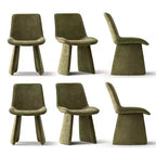 Lot de 6 chaises de salle à manger modernes entièrement rembourrées avec silhouette sculpturale, chaises d'appoint sans accoudoirs rembourrées douces pour salle à manger ou cuisine-Panipeachy