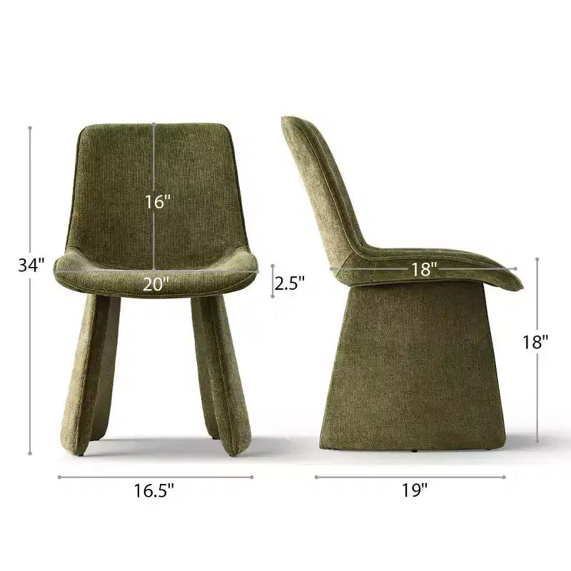 Lot de 6 chaises de salle à manger modernes entièrement rembourrées avec silhouette sculpturale, chaises d'appoint sans accoudoirs rembourrées douces pour salle à manger ou cuisine-Panipeachy