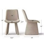 Lot de 6 chaises de salle à manger modernes entièrement rembourrées avec silhouette sculpturale, chaises d'appoint sans accoudoirs rembourrées douces pour salle à manger ou cuisine-Panipeachy