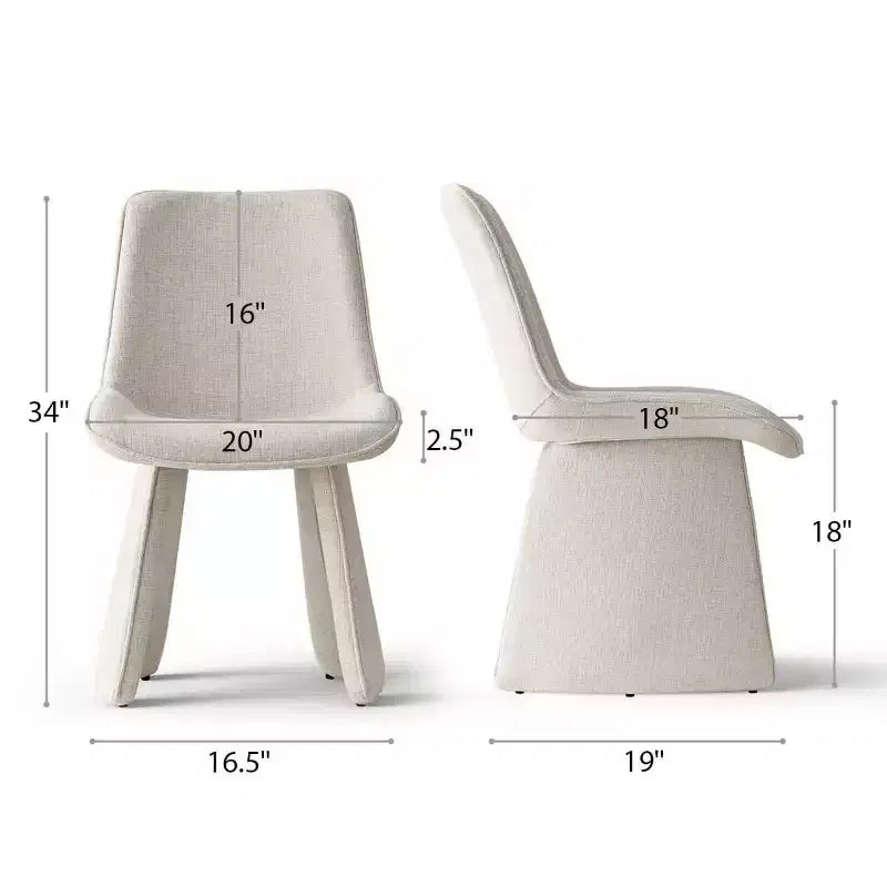 Lot de 6 chaises de salle à manger modernes entièrement rembourrées avec silhouette sculpturale, chaises d'appoint sans accoudoirs rembourrées douces pour salle à manger ou cuisine-Panipeachy