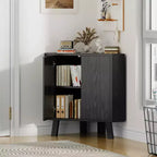 Meuble d'angle cannelé, Armoire de salle de bain autoportante avec étagère réglable, Meuble de rangement étroit pour cuisine, salon et salle de bain
