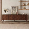 JVNOXK 70inch Modern TV Stand for TVs up to 80 inches for Living Room, Entertainment Center with Solid Wood Legs, Soft Closing Hinges