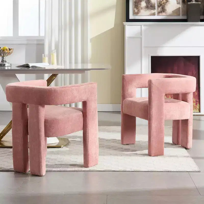 Fauteuils d'appoint en tissu chenille TUYOHW, lot de 2, fauteuils rembourrés avec pieds en bois massif, chaise longue pour salon, salle à manger, chambre à coucher