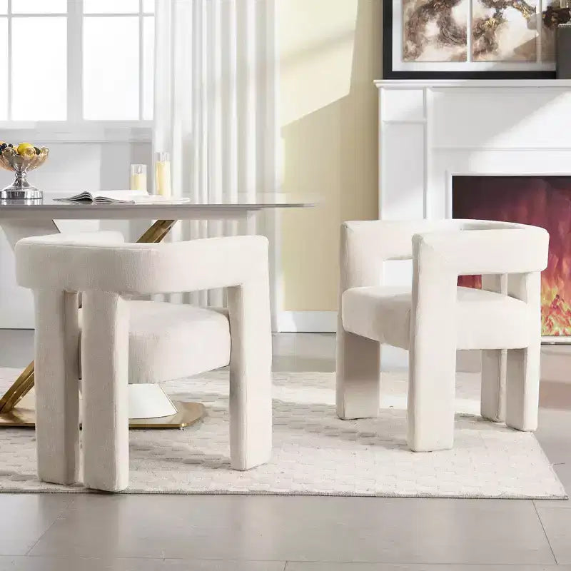 Fauteuils d'appoint en tissu chenille TUYOHW, lot de 2, fauteuils rembourrés avec pieds en bois massif, chaise longue pour salon, salle à manger, chambre à coucher