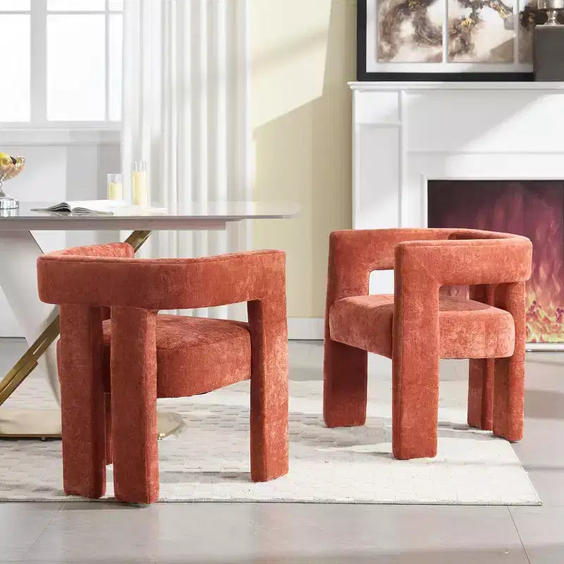 Fauteuils d'appoint en tissu chenille TUYOHW, lot de 2, fauteuils rembourrés avec pieds en bois massif, chaise longue pour salon, salle à manger, chambre à coucher
