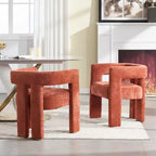 Fauteuils d'appoint en tissu chenille TUYOHW, lot de 2, fauteuils rembourrés avec pieds en bois massif, chaise longue pour salon, salle à manger, chambre à coucher