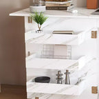 JVNOXK Bureau pliant de 57,5 pouces avec roulettes verrouillables, établi de rangement multi-niveaux avec étagères, bacs de rangement et armoires, blanc