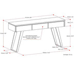 Mitchell, table console/dressoir moderne de style industriel, 152 cm de large