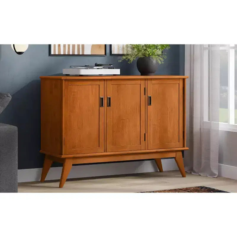 Tierney BUFFET en BOIS MASSIF de 50 pouces de large, rectangulaire, moderne du milieu du siècle, avec 3 portes