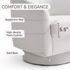 Fauteuil pivotant Dyonery, Fauteuil d'appoint moderne rembourré, Fauteuil de lecture confortable à 360° pour salon et chambre à coucher, Entièrement assemblé