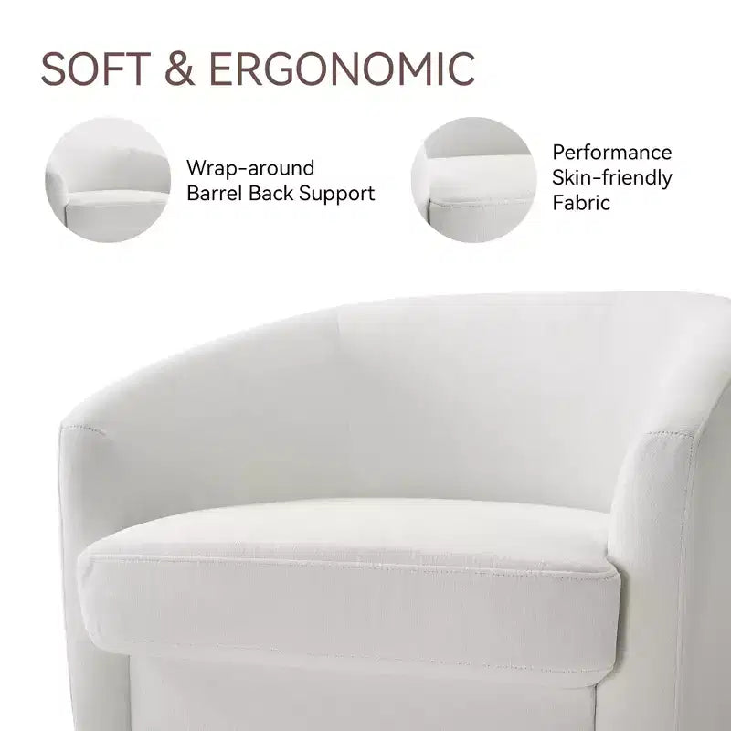 Fauteuil pivotant Dyonery, Fauteuil d'appoint moderne rembourré, Fauteuil de lecture confortable à 360° pour salon et chambre à coucher, Entièrement assemblé