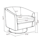 Fauteuil pivotant Dyonery, Fauteuil d'appoint moderne rembourré, Fauteuil de lecture confortable à 360° pour salon et chambre à coucher, Entièrement assemblé