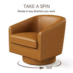 Fauteuil pivotant Dyonery, Fauteuil d'appoint moderne rembourré, Fauteuil de lecture confortable à 360° pour salon et chambre à coucher, Entièrement assemblé