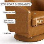 Fauteuil pivotant Dyonery, Fauteuil d'appoint moderne rembourré, Fauteuil de lecture confortable à 360° pour salon et chambre à coucher, Entièrement assemblé