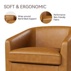 Fauteuil pivotant Dyonery, Fauteuil d'appoint moderne rembourré, Fauteuil de lecture confortable à 360° pour salon et chambre à coucher, Entièrement assemblé