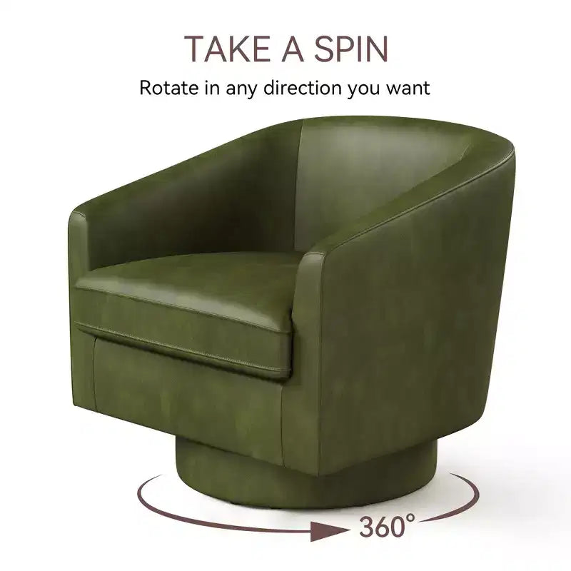 Fauteuil pivotant Dyonery, Fauteuil d'appoint moderne rembourré, Fauteuil de lecture confortable à 360° pour salon et chambre à coucher, Entièrement assemblé