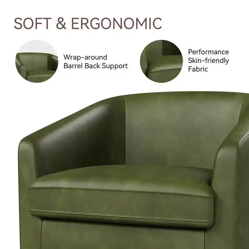 Fauteuil pivotant Dyonery, Fauteuil d'appoint moderne rembourré, Fauteuil de lecture confortable à 360° pour salon et chambre à coucher, Entièrement assemblé