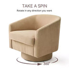 Fauteuil pivotant Dyonery, Fauteuil d'appoint moderne rembourré, Fauteuil de lecture confortable à 360° pour salon et chambre à coucher, Entièrement assemblé