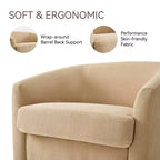 Fauteuil pivotant Dyonery, Fauteuil d'appoint moderne rembourré, Fauteuil de lecture confortable à 360° pour salon et chambre à coucher, Entièrement assemblé