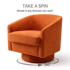 Fauteuil pivotant Dyonery, Fauteuil d'appoint moderne rembourré, Fauteuil de lecture confortable à 360° pour salon et chambre à coucher, Entièrement assemblé