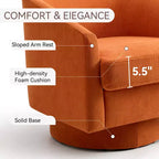 Fauteuil pivotant Dyonery, Fauteuil d'appoint moderne rembourré, Fauteuil de lecture confortable à 360° pour salon et chambre à coucher, Entièrement assemblé