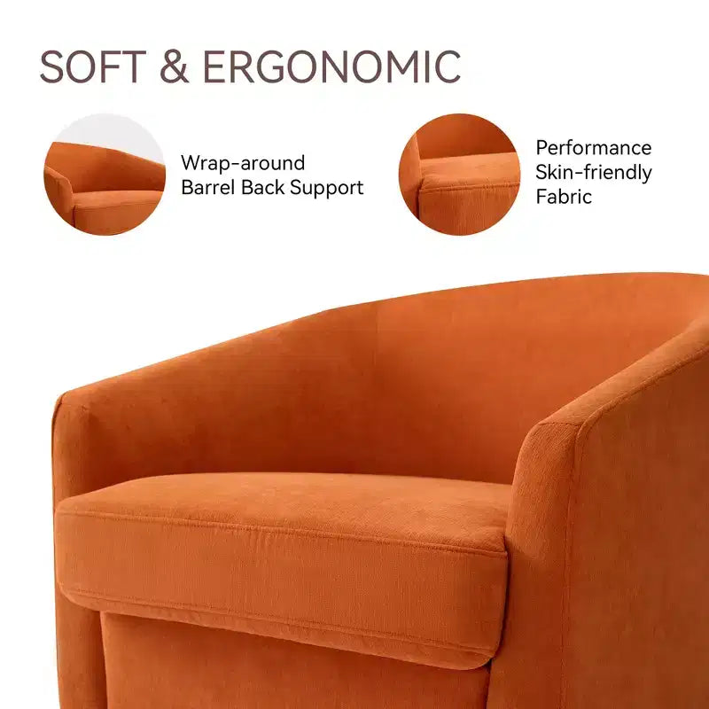 Fauteuil pivotant Dyonery, Fauteuil d'appoint moderne rembourré, Fauteuil de lecture confortable à 360° pour salon et chambre à coucher, Entièrement assemblé